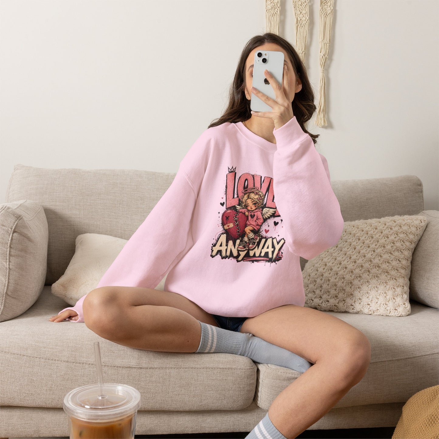 Loved Anyway Christian Graphic Crewneck Sweatshirt